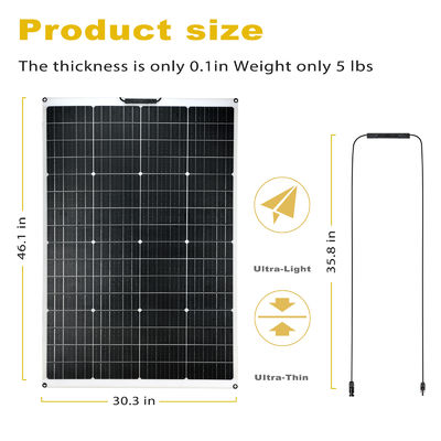 175W pannello solare monocristallino flessibile impermeabile per superfici curve flessibili