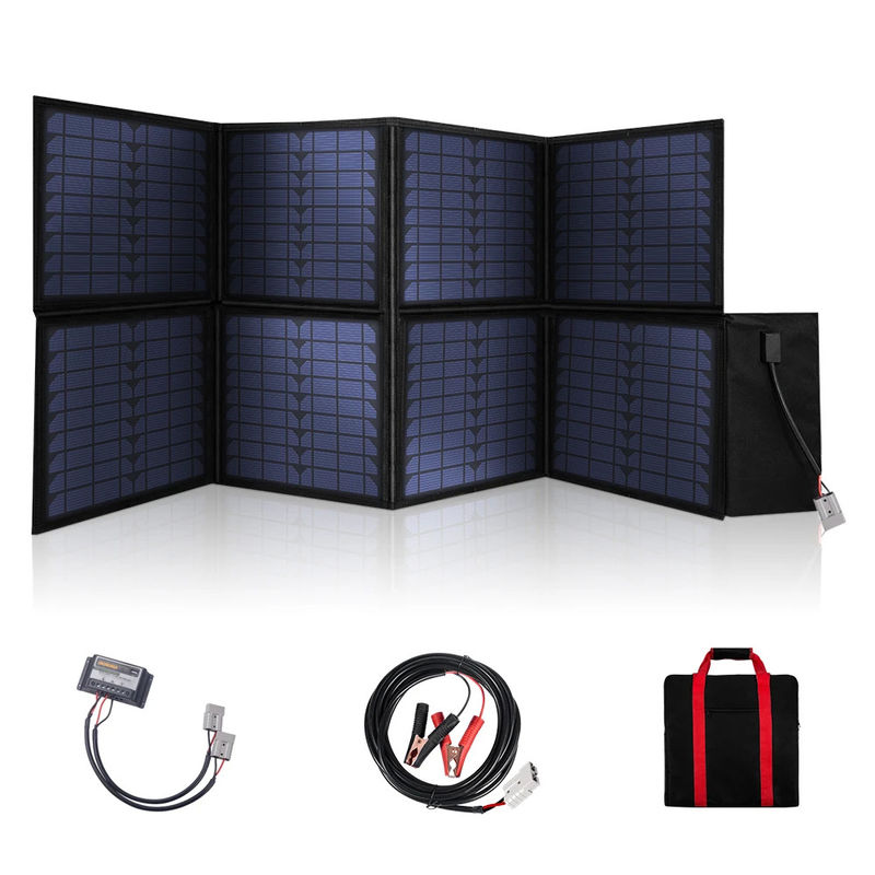 Pannelli solari pieghevoli monocristallini da 120 W con supporto perfetto per il campeggio all'aperto